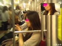 電車内の美人にありえないほど近づいて表情を接写してみた